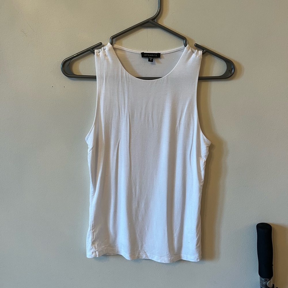 Dynamite White Crew Neck Tank Top